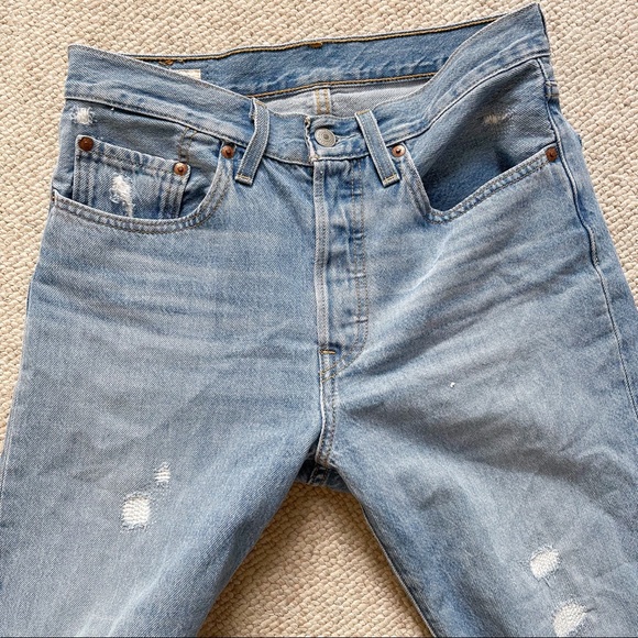 LEVI'S 501 Original Cropped Patched Jeans - Picture 6 of 11